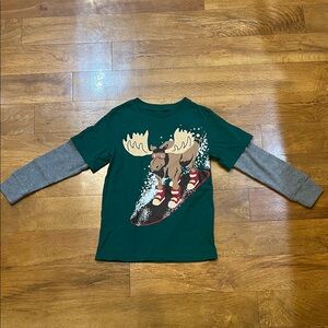 The Children's Place Green Moose Long Sleeve Tee